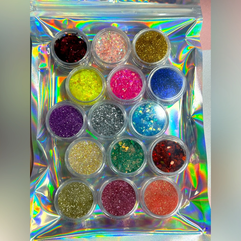 15 Assorted NAIL ART Glitter Set